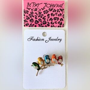 Betsey Johnson Colorful Birds Brooch